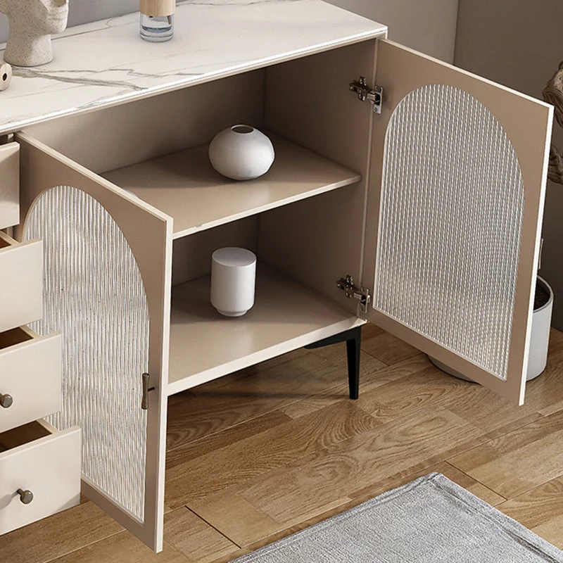 Contemporary Buffet Table Stone Side Board Cabinets and Drawers voor 6 Personen 47l