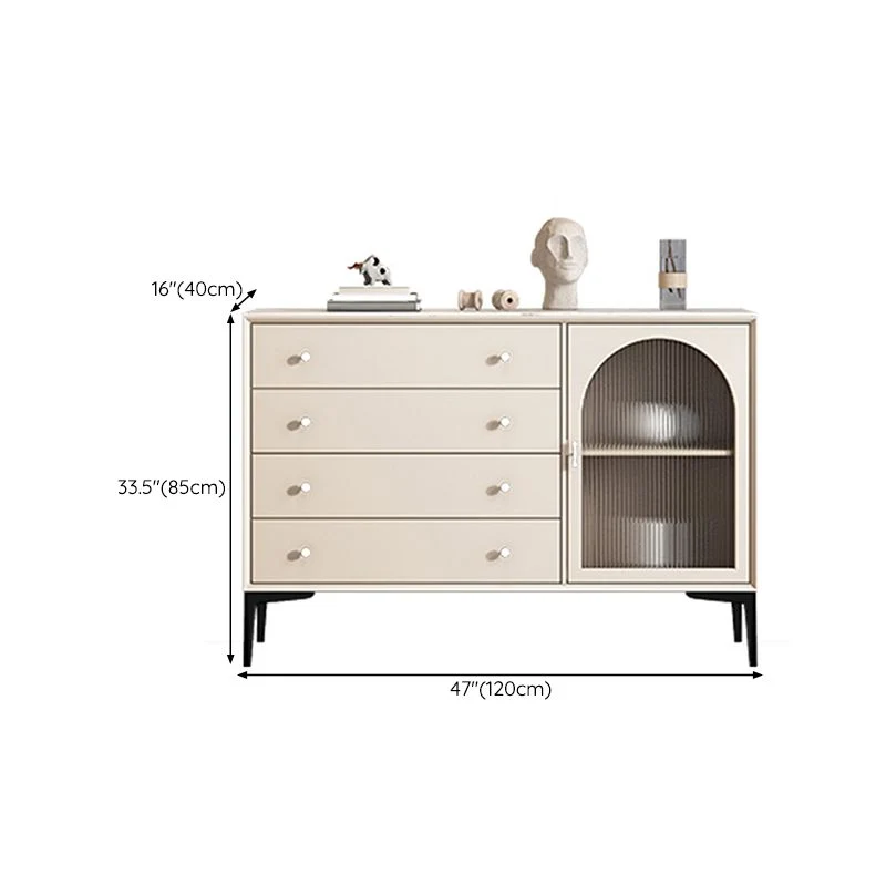 Contemporary Buffet Table Stone Side Board Cabinets and Drawers voor 6 Personen 47l
