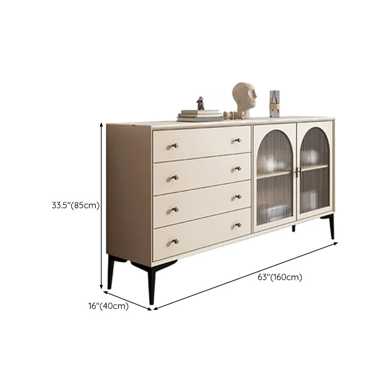 Contemporary Buffet Table Stone Side Board Cabinets and Drawers voor 6 Personen 47l