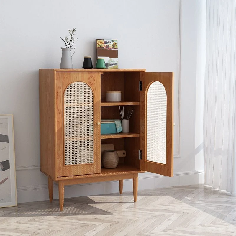 Contemporary Dining Buffet Massief Wood 42"H Sideboard Table Cabinets White