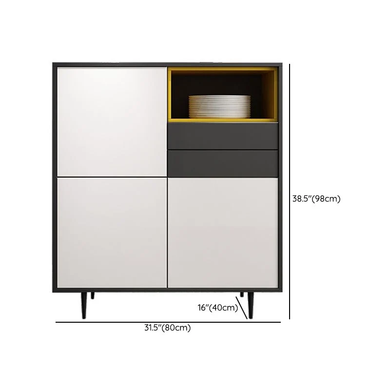 Contemporary Dining Buffet Wood Sideboard Drawers and Cabinets 180 x 90 cm 31l