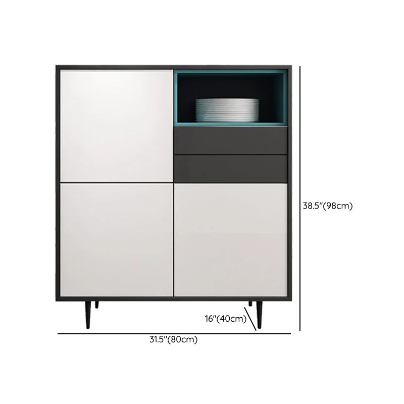 Contemporary Dining Buffet Wood Sideboard Drawers and Cabinets 180 x 90 cm 31l