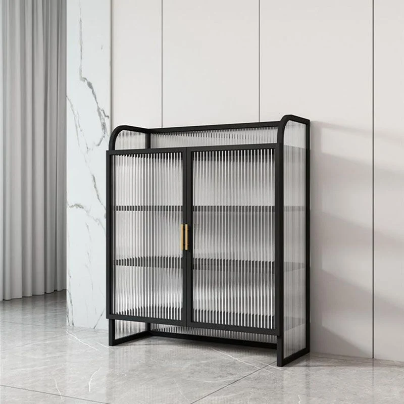 Contemporary Glass Doors Sideboard Metaal Buffet Table Dining Room | Snelle Levering 24l