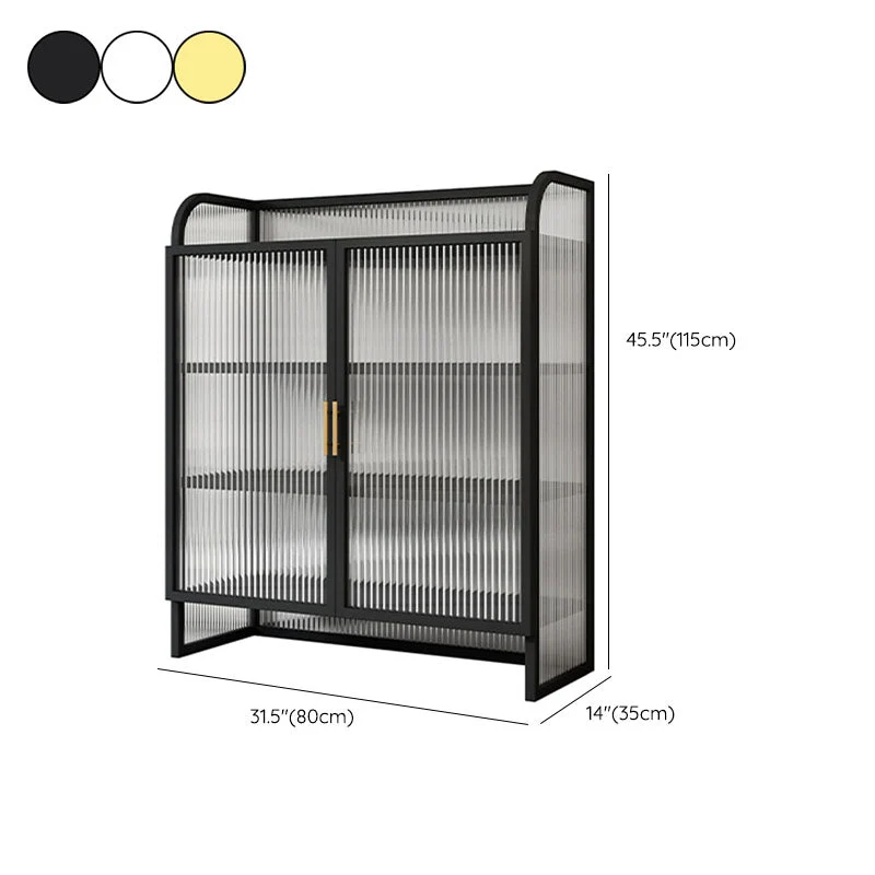 Contemporary Glass Doors Sideboard Metaal Buffet Table Dining Room | Snelle Levering 24l