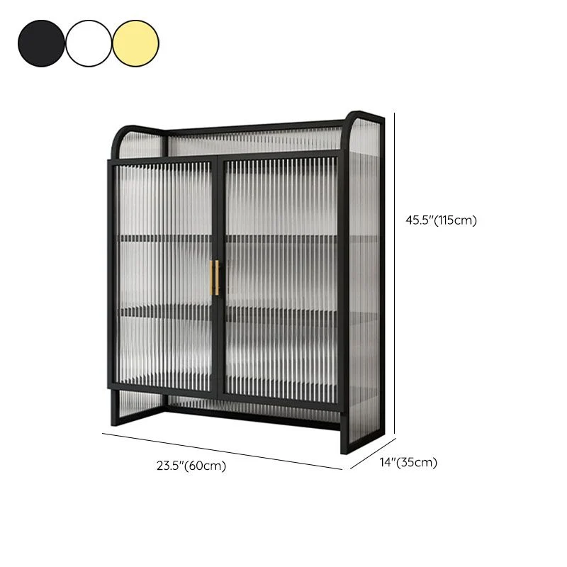 Contemporary Glass Doors Sideboard Metaal Buffet Table Dining Room | Snelle Levering 24l
