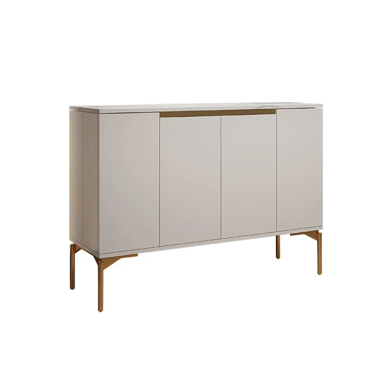 Contemporary Massief Wood Sideboard Cabinet Drawers White 47l