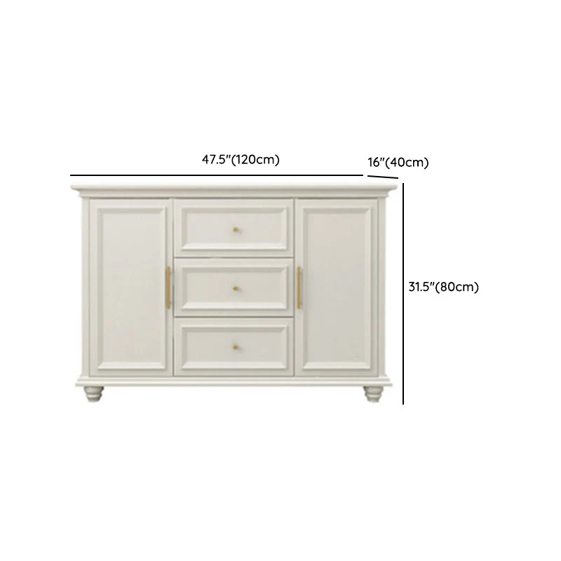Contemporary Melkwit Buffet Sideboard Solid Wood Sideboard Cabinet Drawers and Doors 31l