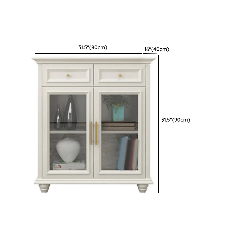 Contemporary Melkwit Buffet Sideboard Solid Wood Sideboard Cabinet Drawers and Doors 31l