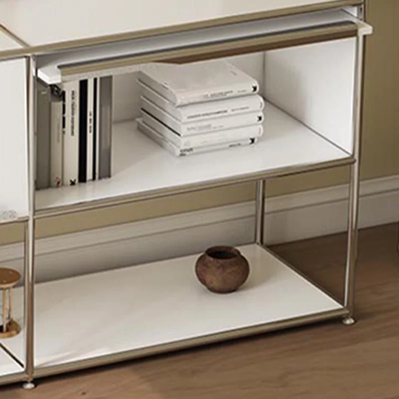 Contemporary Metalen Sideboard Drawers White Dining Buffet Living Room 27