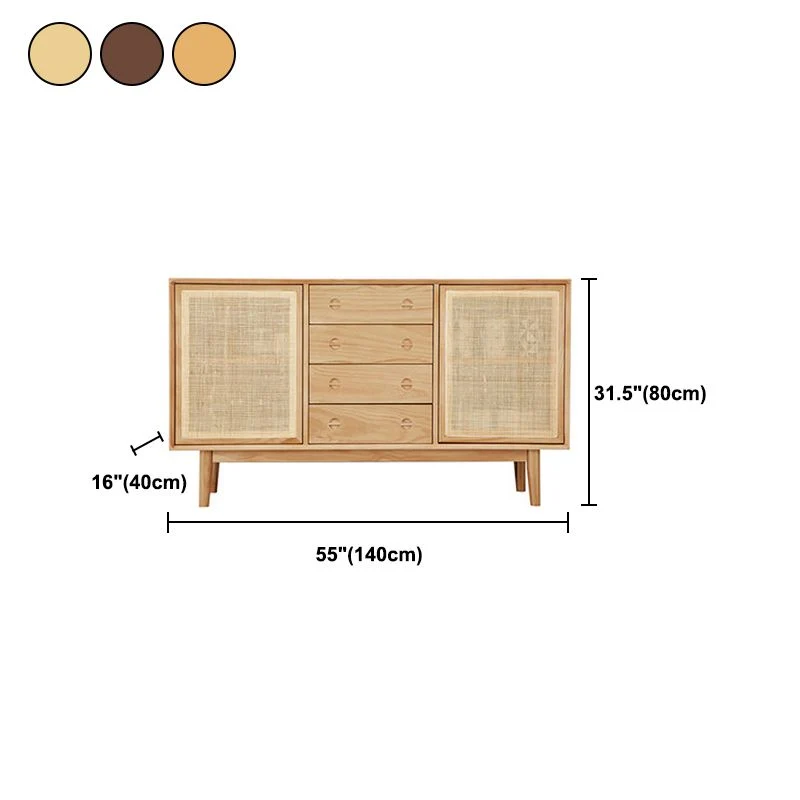 Contemporary Side Board Door and Drawer Effen Wood Sideboard Dining Room 55l