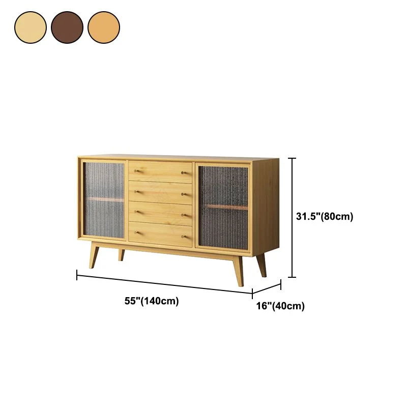 Contemporary Side Board Door and Drawer Effen Wood Sideboard Dining Room 55l