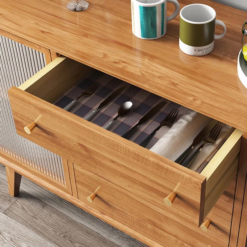 Contemporary Side Board Door and Drawer Uni Wood Sideboard Dining Room 55l