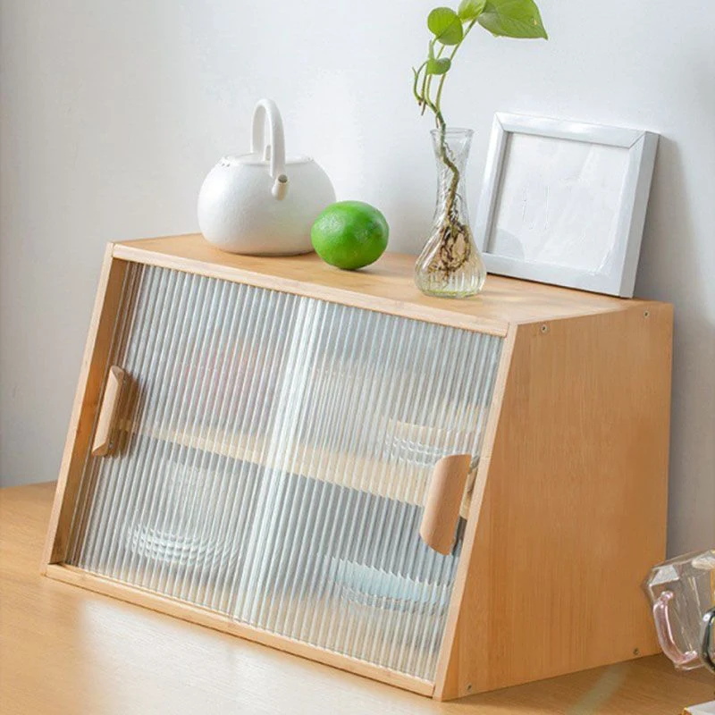 Contemporary Side Board Engineered Wood Sideboard Sliding Door Dining Room met Stoelen Set Natural