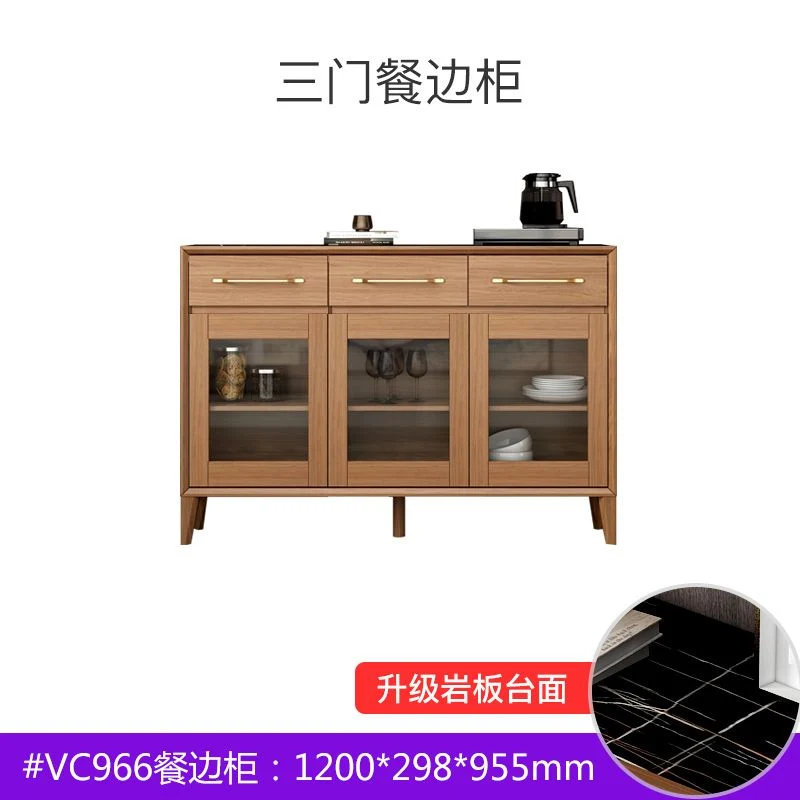 Contemporary Sideboard Bruin Wood Frame Sideboard Door and Drawer Dining Room 180 x 90 cm 63l