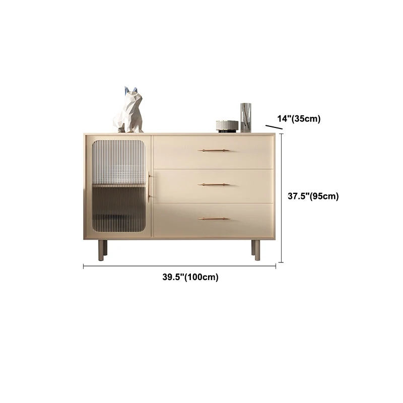 Contemporary Sideboard Buffet Drawers Wood Buffet Server met Blad Keramiek 39l