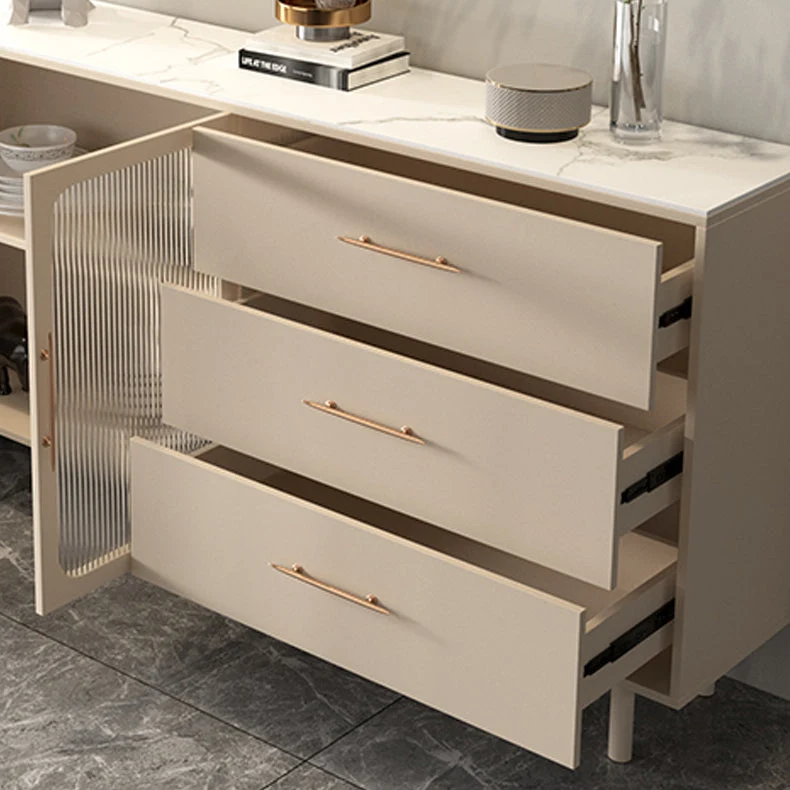 Contemporary Sideboard Buffet Drawers Wood Buffet Server met Blad Keramiek 39l