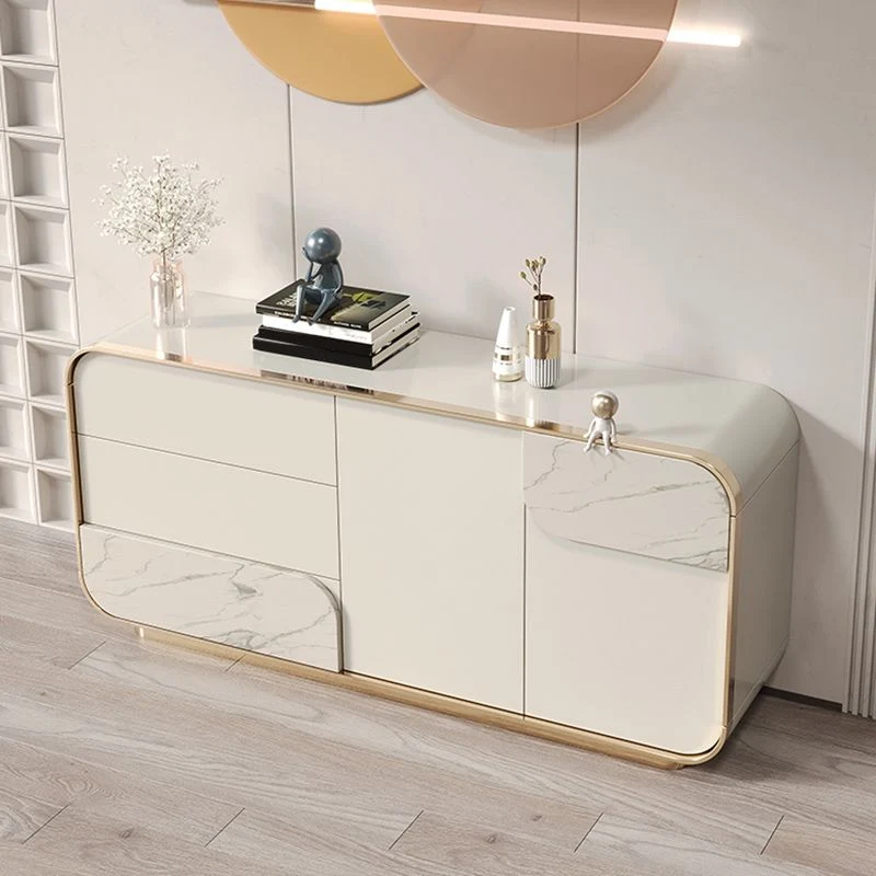 Contemporary Sideboard Cabinet Drawers Wood Sideboard Table Gemaakt van Teakhout 47l