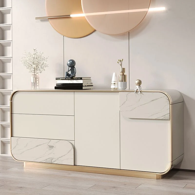 Contemporary Sideboard Cabinet Drawers Wood Sideboard Table Gemaakt van Teakhout 47l
