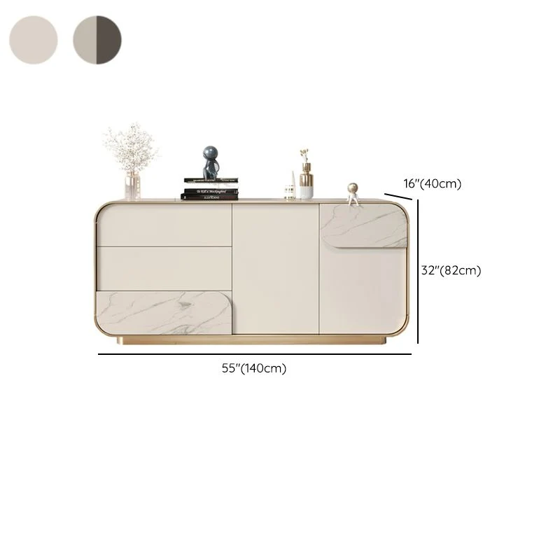 Contemporary Sideboard Cabinet Drawers Wood Sideboard Table Gemaakt van Teakhout 47l