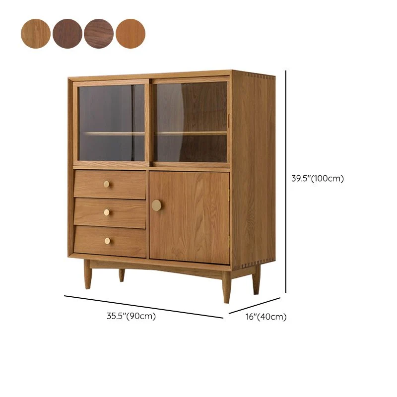 Contemporary Sideboard Cabinet Massief Wood Sideboard Table Drawers Dining Room Grijze Waslaag Cherry