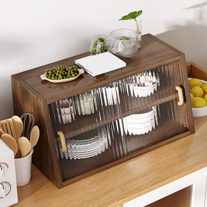 Contemporary Sideboard Uni Wood 13.4"H Side Board Cabinets Grijze Waslaag Wood