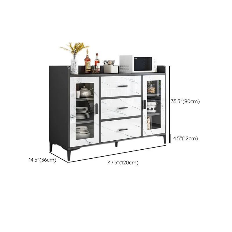 Contemporary Style Buffet Sideboard Wood Sideboard Cabinets met Stoelen Set 24l