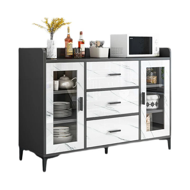 Contemporary Style Buffet Sideboard Wood Sideboard Cabinets met Stoelen Set 24l