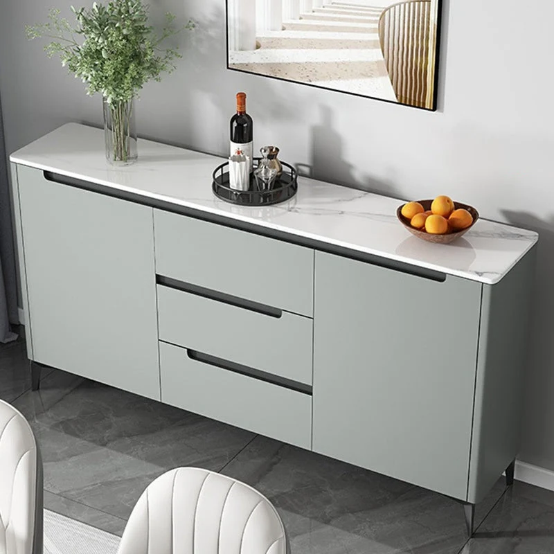 Contemporary Style Buffet Table Stone Side Board Cabinets and Drawers voor Kleine Ruimtes 39l