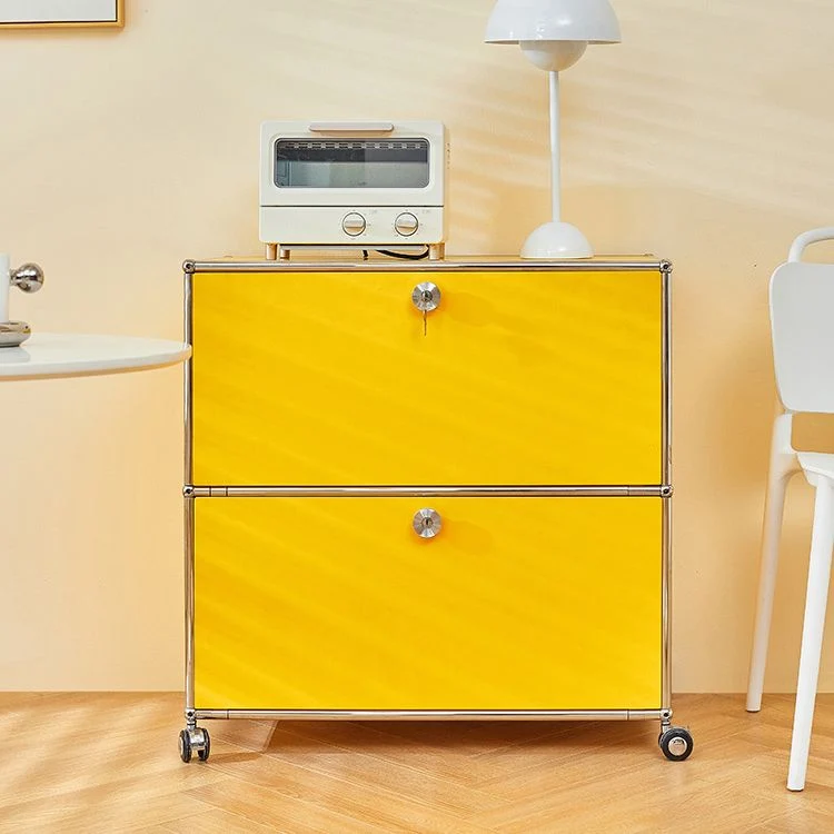 Contemporary Style Sideboard Roestvrij staal Steel Sideboard Living Room met Stoelen Set 20l