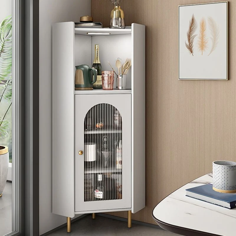 Contemporary Style Sideboard Table 55"H Wood Buffet Stand Cabinet voor 6 Personen White