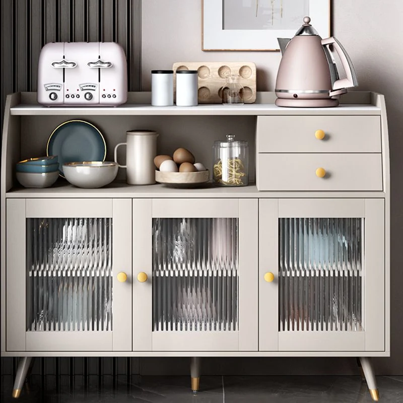 Contemporary Style Sideboard Wood Buffet Stand Cabinets and Drawers met Blad Keramiek 31l