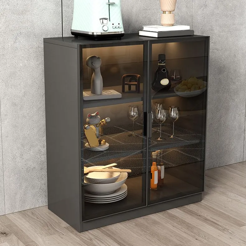 Contemporary Style Sideboard Wood Glazen Doors Side Board Cabinets 28l