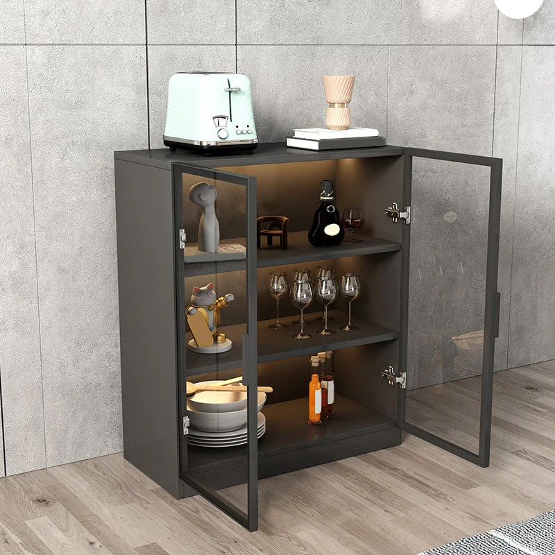 Contemporary Style Sideboard Wood Glazen Doors Side Board Cabinets 28l