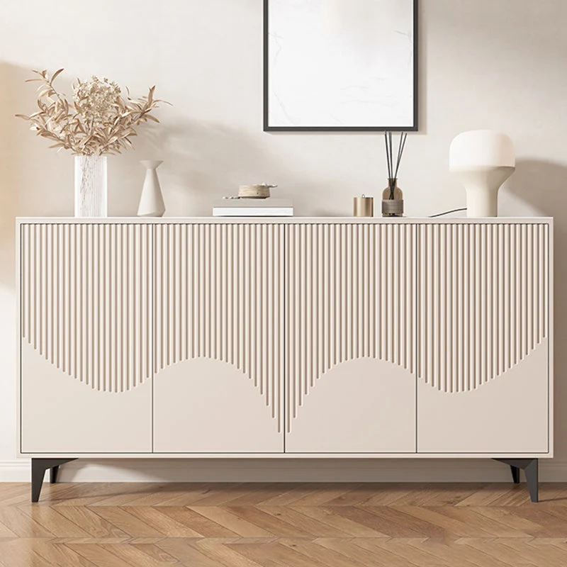 Contemporary Wood and Stone Sideboard Cabinet Doors Kitchen voor 6 Personen 31l