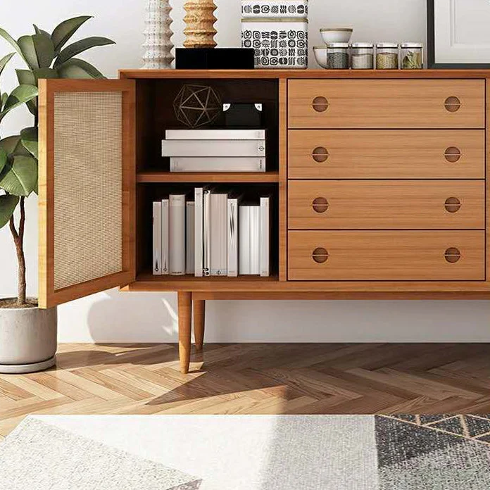 Dinning Room Actueel Style Cupboard 4 Drawer 2 Doors Pine Top Sideboard 47l