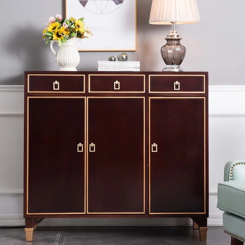 Door Buffet Sideboard Glam Wood Sideboard Table Living Room met Stoelen Set 47l