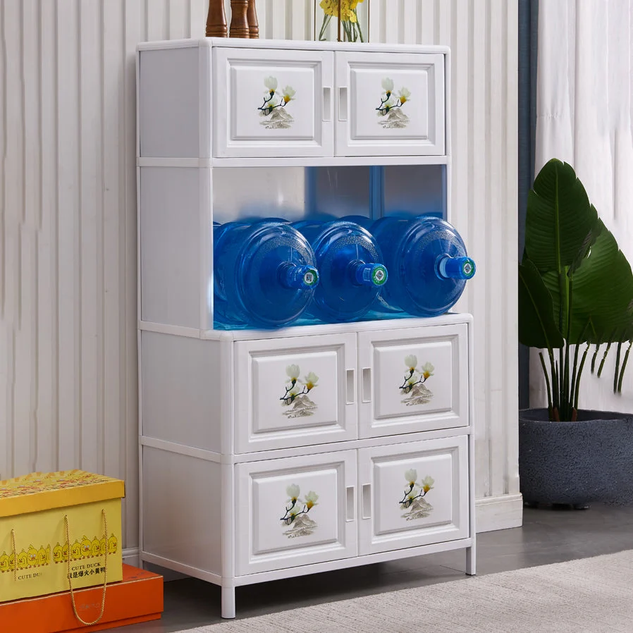 Doors Metal Sideboard Hedendaags Buffet Server Cabinet Storage Dining Room 23l
