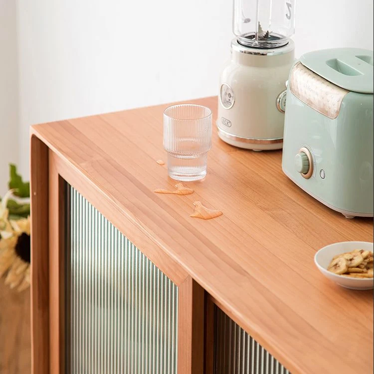 3 Drawers Modern Sideboard Cabinets Pine Stevig Wood Sliding Doors Buffet Table | Snelle Levering 47