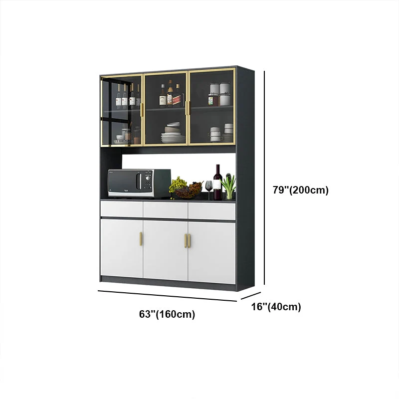 Drawers Wood Sideboard Glam Buffet Server Cabinet Storage Living Room 180 x 90 cm 47l