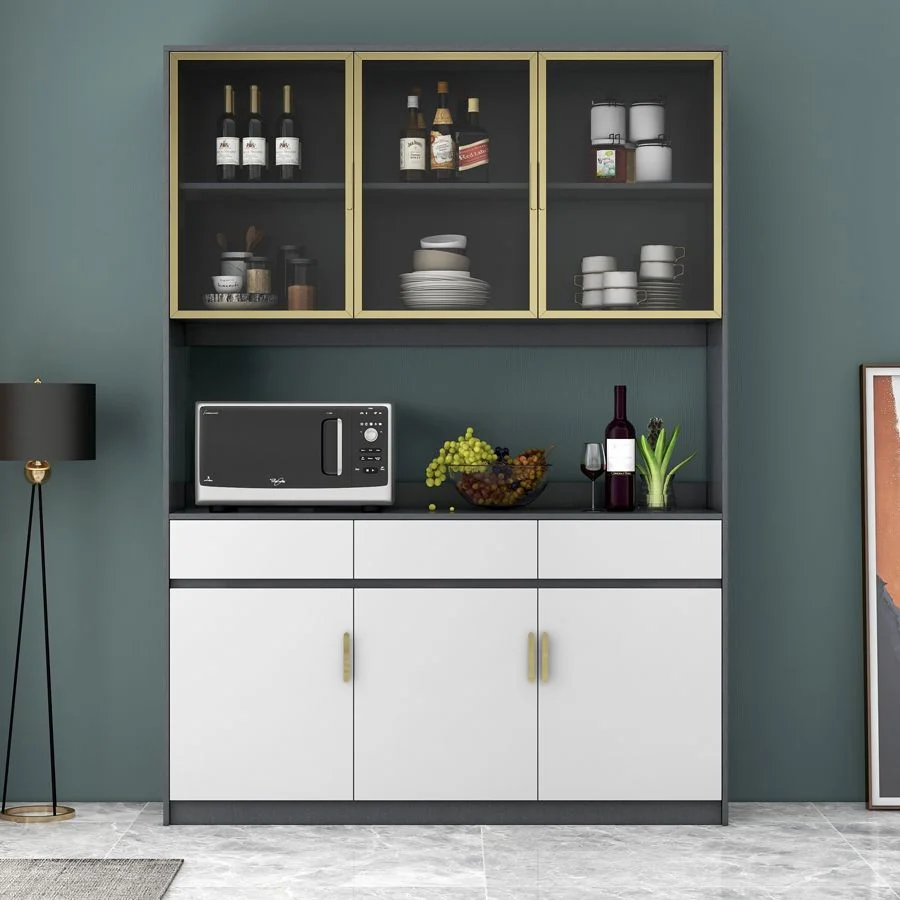 Drawers Wood Sideboard Glam Buffet Server Cabinet Storage Living Room 180 x 90 cm 47l