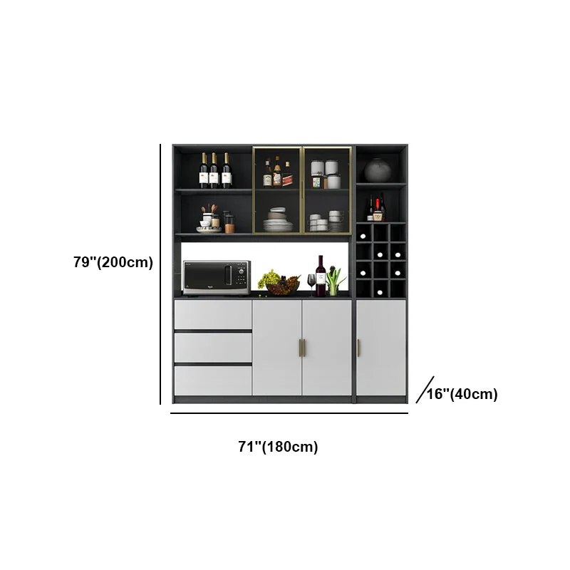 Drawers Wood Sideboard Glam Buffet Server Cabinet Storage Living Room 180 x 90 cm 47l