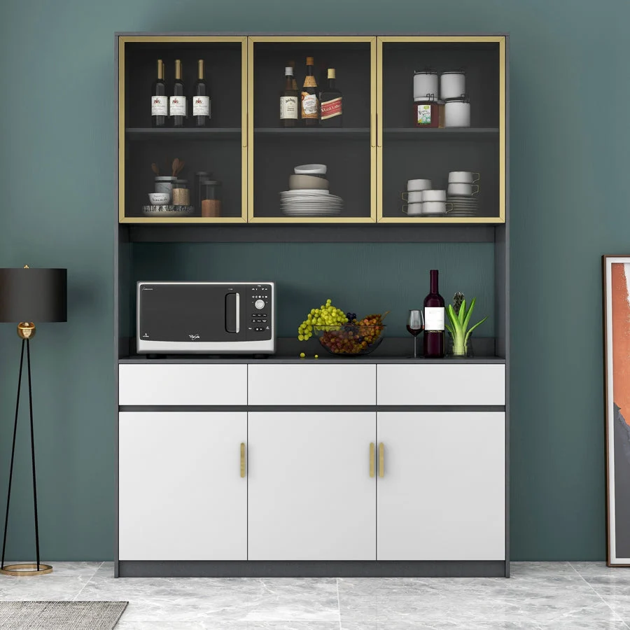 Drawers Wood Sideboard Glam Buffet Server Cabinet Storage Living Room 180 x 90 cm 47l