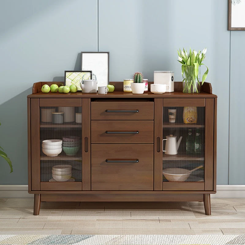 Duurzaam Houten Contemporary Sideboard Stevig Wood Dining Buffet Drawers and Cabinets 31l
