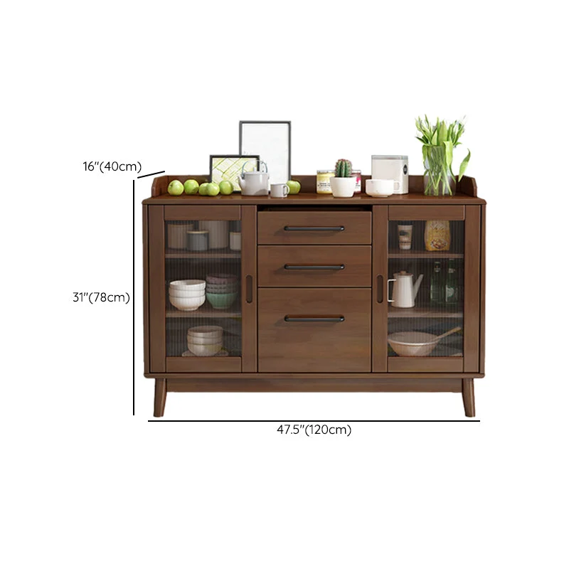 Duurzaam Houten Contemporary Sideboard Stevig Wood Dining Buffet Drawers and Cabinets 31l