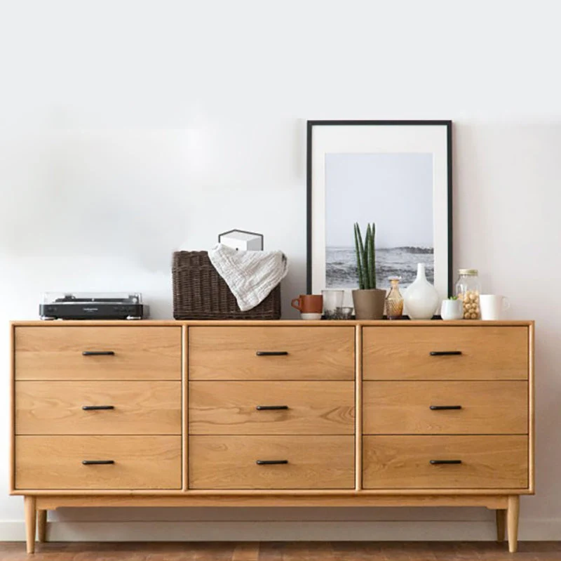 Duurzaam Houten Eigentijds 9-Drawer Sideboard Simple Pine Wood Buffet Table Dining Room 63l