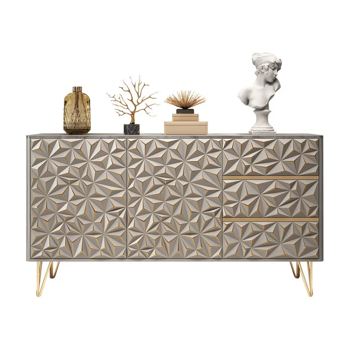 Duurzaam Houten Glam Buffet Table Stone Sideboard Table Legs Dining Room 47l