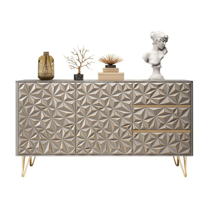 Duurzaam Houten Glam Buffet Table Stone Sideboard Table Legs Dining Room 47l