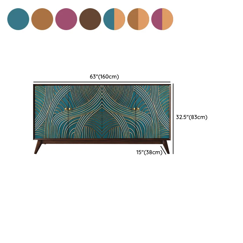 Duurzaam Houten Glam Style Adjustable Shelving Credenza Effen Wood Buffet Sideboard Doors 39
