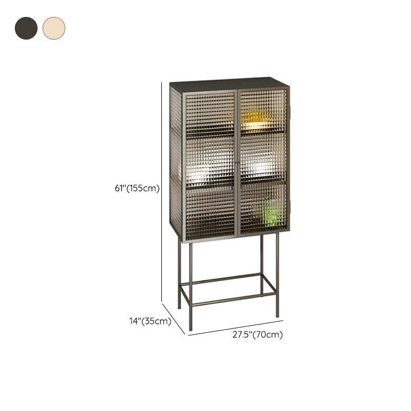 Duurzaam Houten Modern Style Glaswerk Doors Sideboard Metal Buffet Table 2 Doors 39l