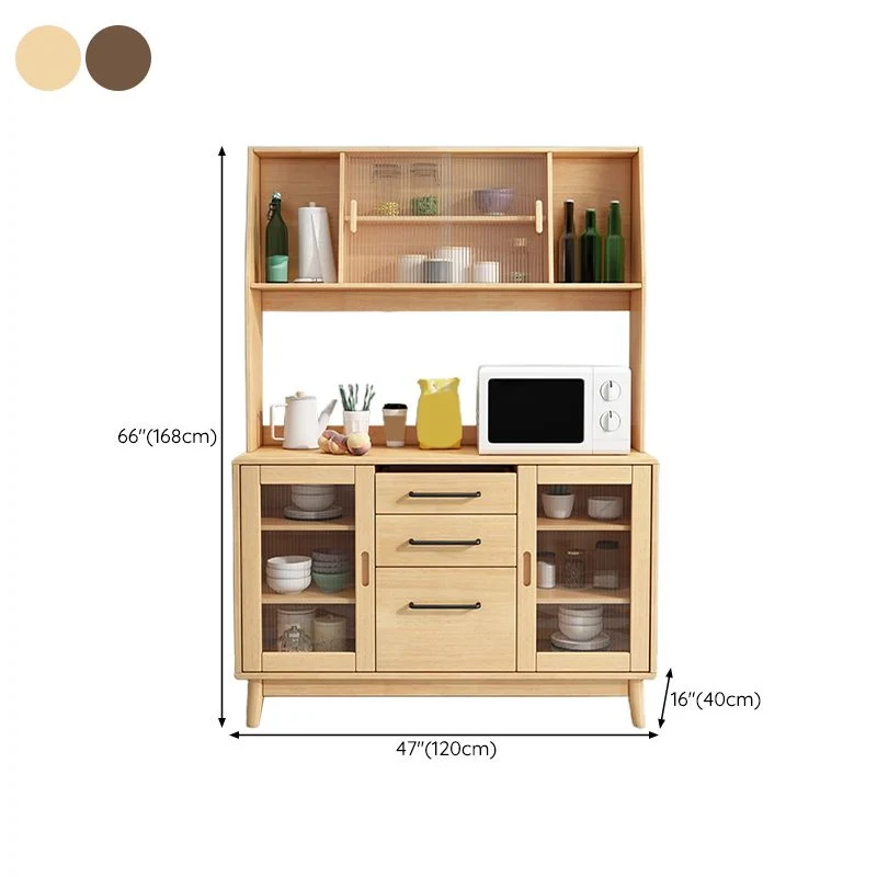 Eenkleurig Wood Buffet Table Modern Side Board Cabinets and Drawers 31l